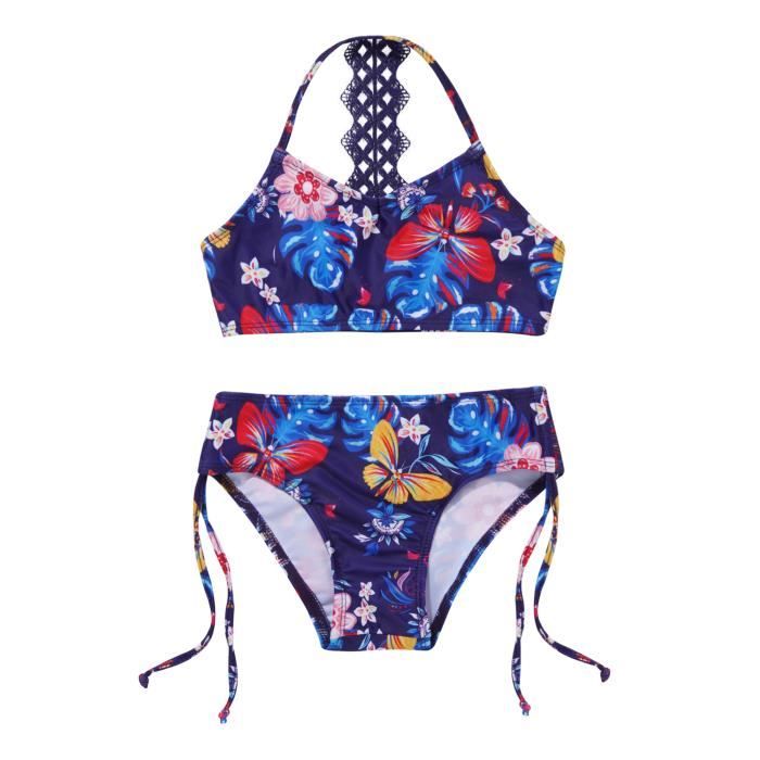 Iefiel Enfant T Maillot De Bain Pi Ces Fille Soutien Gorge Triangle Slip Taille Basse Bikini