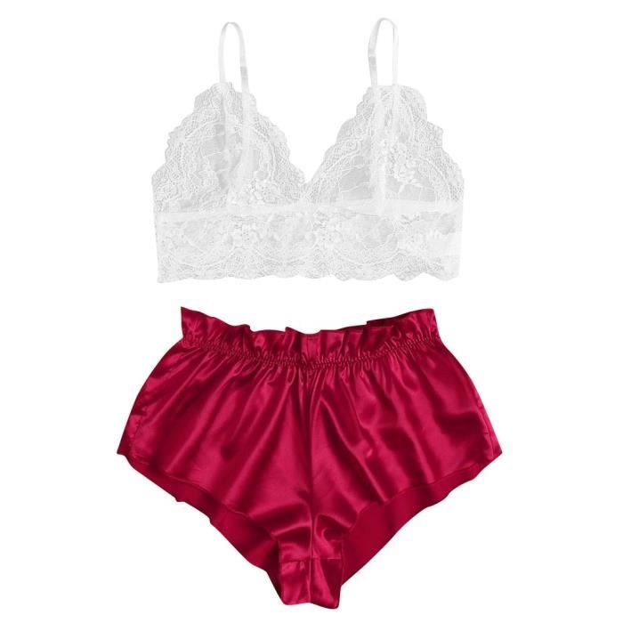 Ensemble Brassiere Et Shorty Nouvelle Lingerie Sexy En Dentelle En Soie