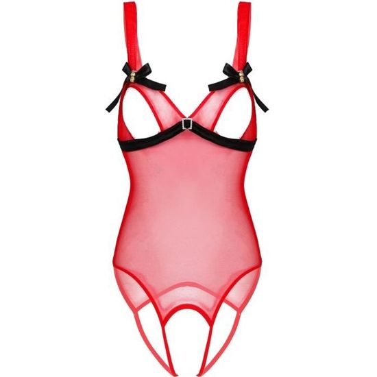 YONGHS FR Body String Ouvert Entrejambe Sexy Femme Lingerie Mère Noël