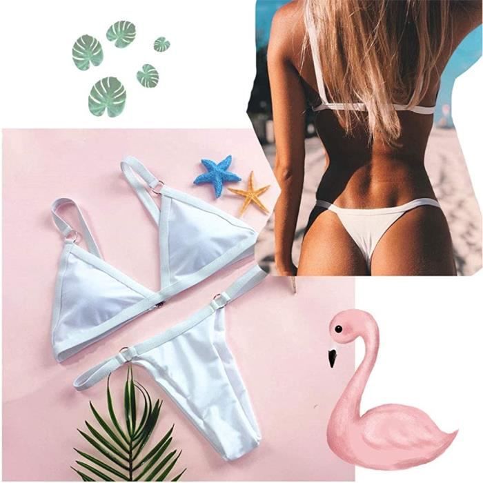 Femmes Maillots De Bain Bikini Sexy Triangle Halter Taille Basse String