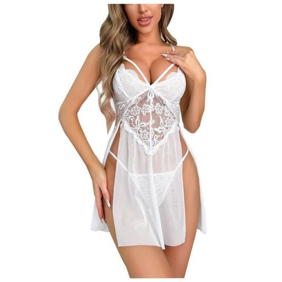 Ensemble De Lingerie Sexy Pour Dames Couleur Unie Joli Ensemble De