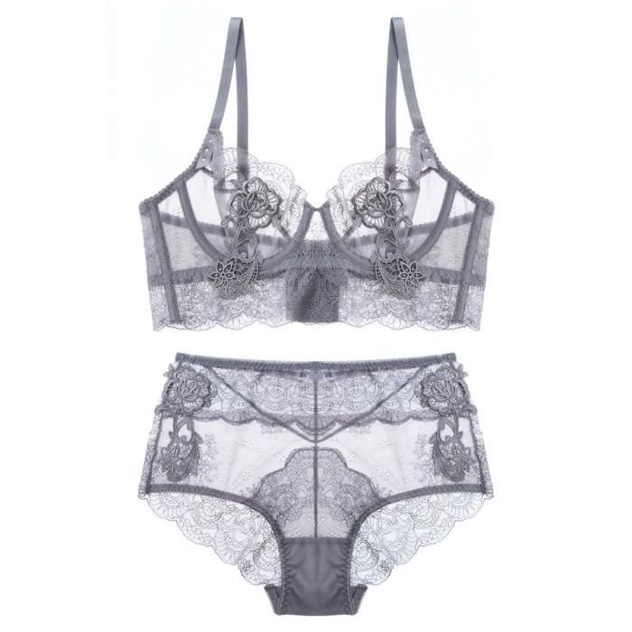 Ensemble Lingerie Femme Marque Pas Decoupe En Eponge Dentelle