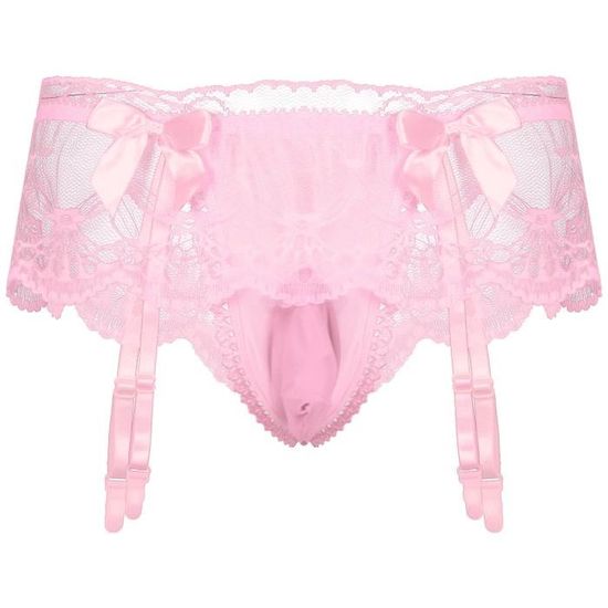 Freebily Homme Sexy Sissy Lingerie Slip String Transparent Jarreti Re Tanga Thong Ensemble Sous