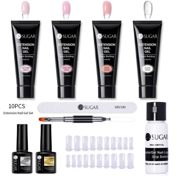 Pcs Notre Sucre Rapide Extension Ongles Gel Kit Clair Nude Vernis Semi Permanent Uv Gel