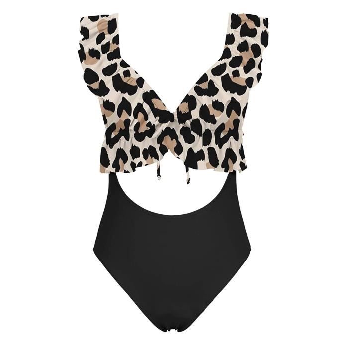 Maillot De Bain Bikini Sexy Bikini Sexy Col V Cou Style Leopard Golden