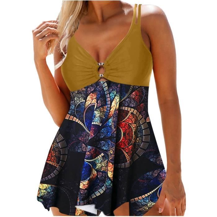 Un Maillot De Bain Ensemble Maillots Rembourr Bikini Imprim Pour Femmes La Mode Jaune