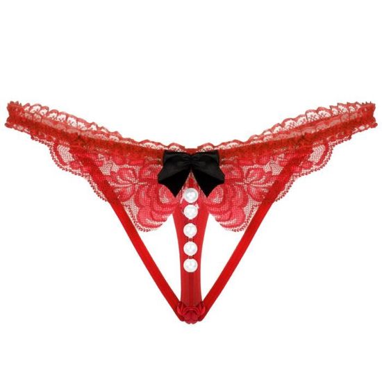 Sexy String Femme Slip Ouvert Entrejambe Tanga Thong Élastique Sous Vêtements Ensemble Lingerie