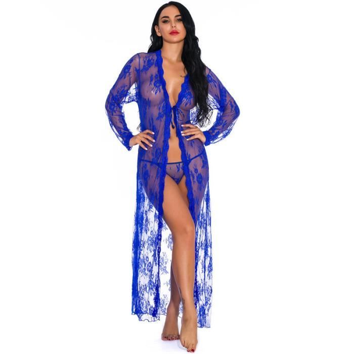 Ensemble De Lingerie Jupon Sexy En Dentelle Pour Femmes Robe Longue En