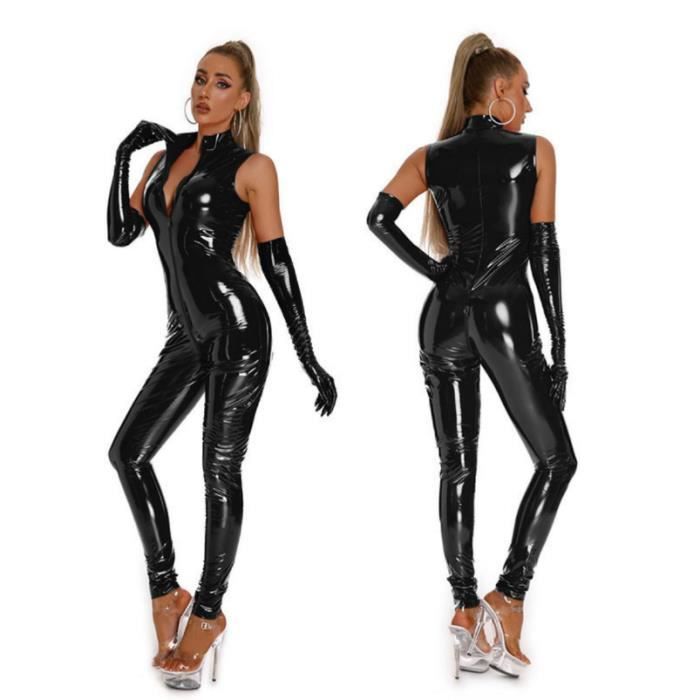 Cuir Verni Brillant Miroir En Cuir Pu Lingerie Rotique Femmes