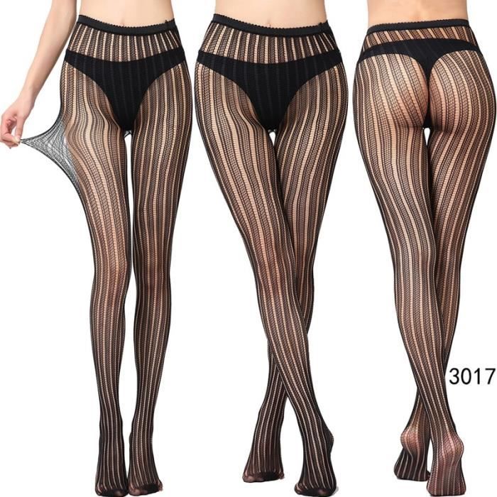 Collants en maille pour femmes sous vêtements Sexy résille toile araignée noire Lingerie