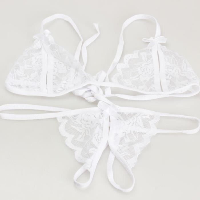NUISETTE DESHABILLE Femmes Sexy Lingerie trois points rosée mamelons