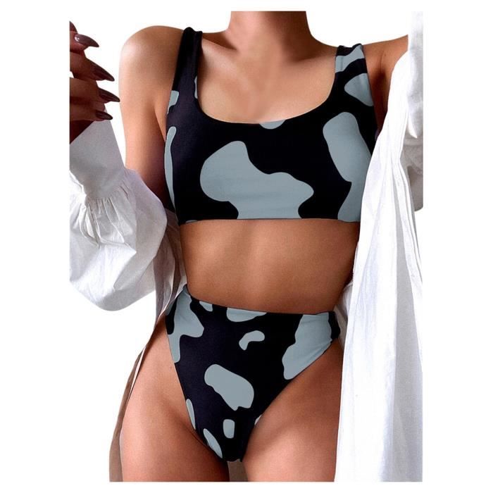 Maillot De Bain Femme Maillot De Bain Maillots De Bain Biquini Femmes Vache Imprim Bikini