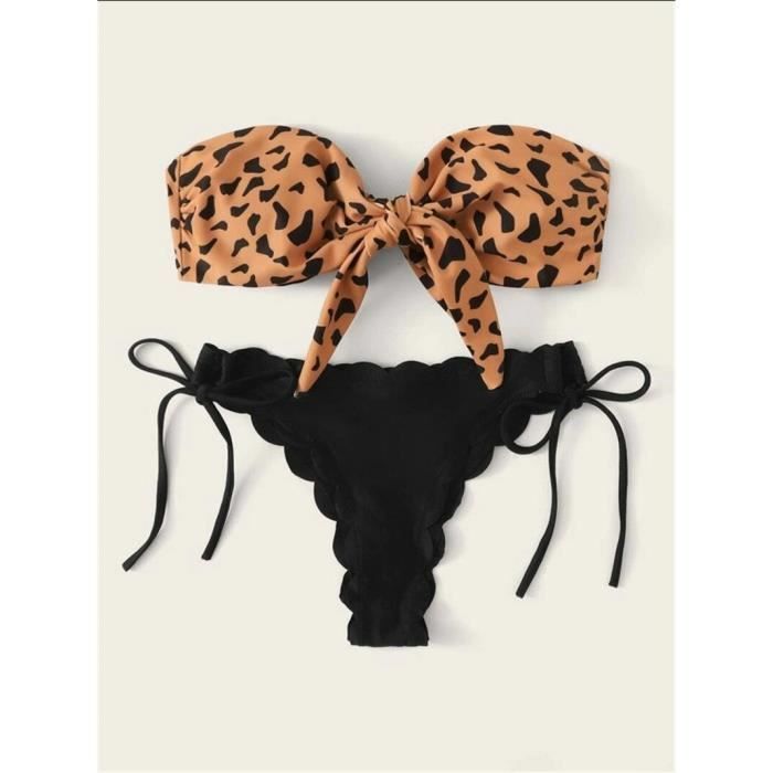 Maillot De Bain Plage Bikini Femme Sexy Avant Lacets Cravate