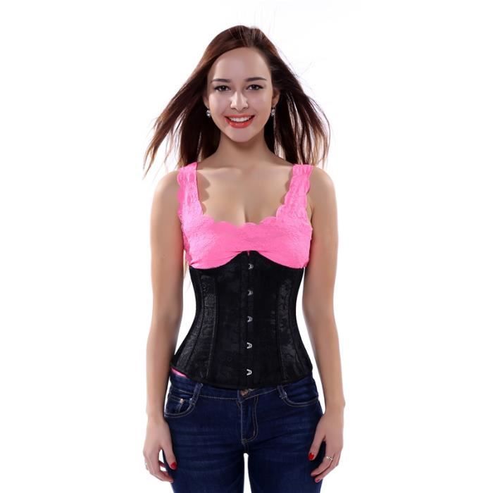 Corset Sexy Porter Sous Le Buste En Jacquard Floral Lingerie Gothique