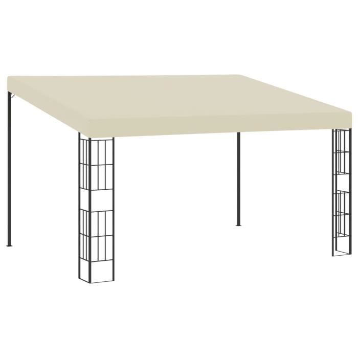 Tonnelle de Jardin Belvédère de jardin Barnum mural 3x4 m Crème Tissu