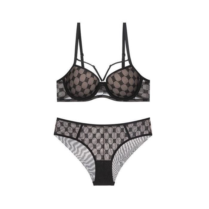 Ensemble Lingerie Femme Dentelle Sexy Fronces Brillantes Anti