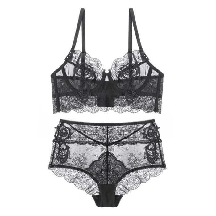 Ensemble Lingerie Femme Pas Decoupe En Eponge Dentelle Sexy