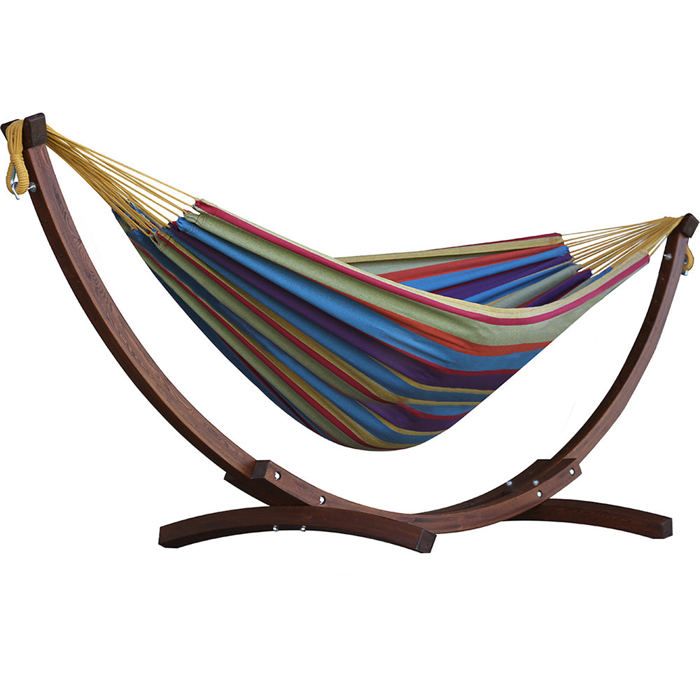 Vivere C8SPCT-20, Hamac avec cadre, 204 kg, 1 personne(s), Coton, Multicolore, Bois