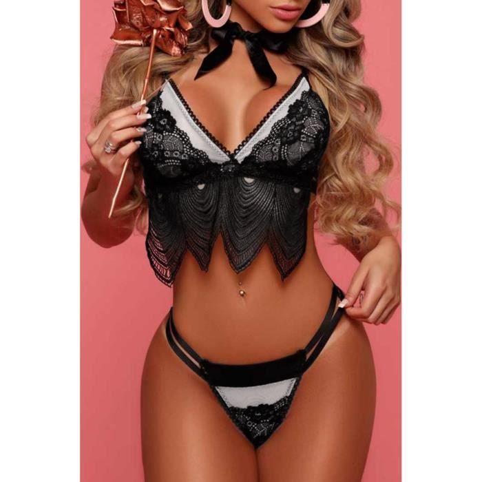 Ensemble Lingerie Femme Aiud Lc Noir Cdiscount Pr T Porter