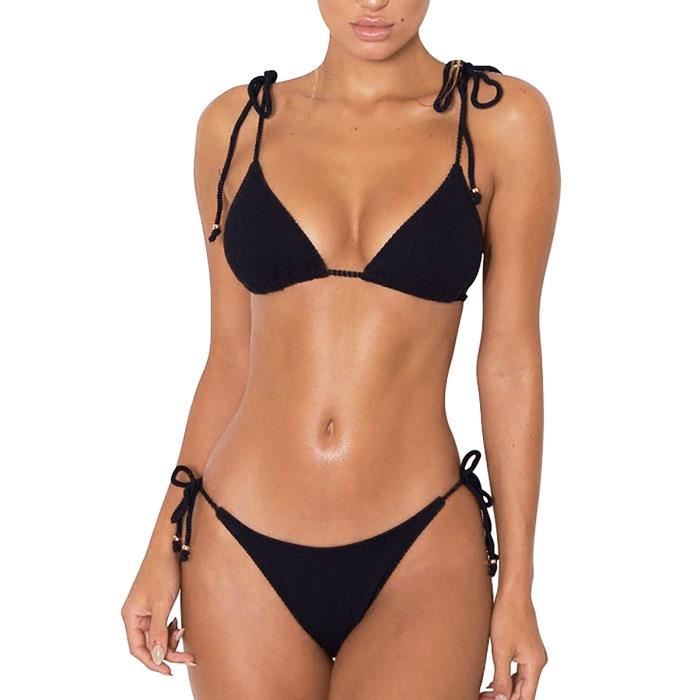 Jurebecia Summer Maillot De Bain Fendu Pour Femme Sexy Strap Bikini Set
