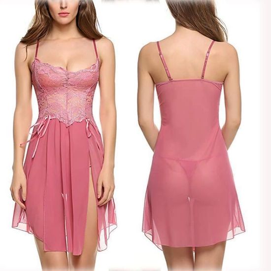 Nuisette Femme Chemise De Nuit Sexy Lingerie Babydoll Dentelle Chemise