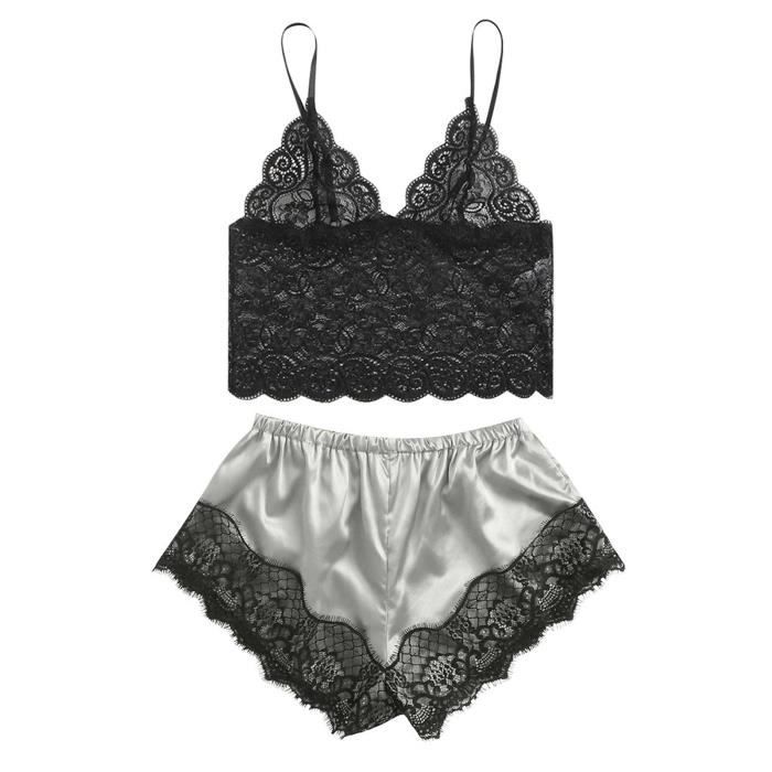 Ensemble Brassiere Et Shorty Nouvelle Lingerie Sexy En Dentelle En Soie