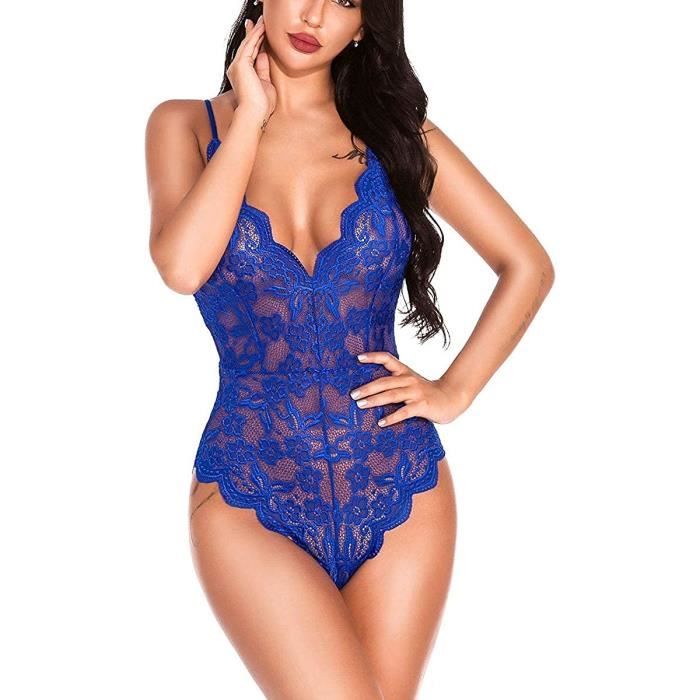 Femmes Body en Dentelle Sexy Teddy Lingerie Cils Vilain Négligé Body