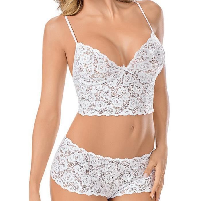 Ensemble De Lingerie Transparent Sans Couture Pour Femmes Soutien