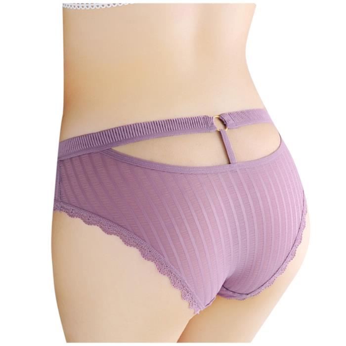 Be Lingerie Femme Dentelle Sexy Slips Culottes Sous V Tements Bikini Ventiler Violet Violet