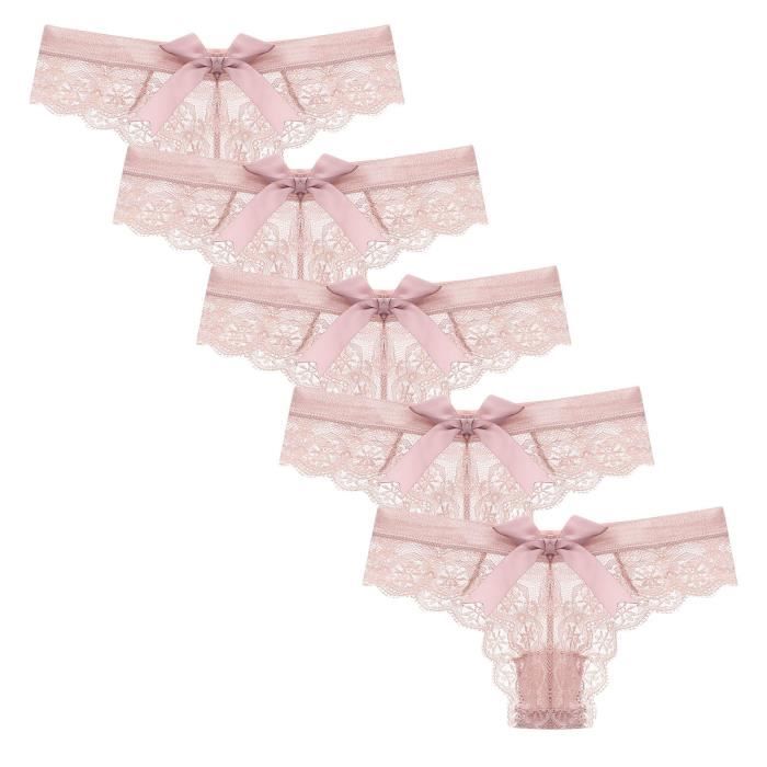 Sous V Tements Sexy Pour Femmes Dentelle Bow Bikini Culotte Perle Silky