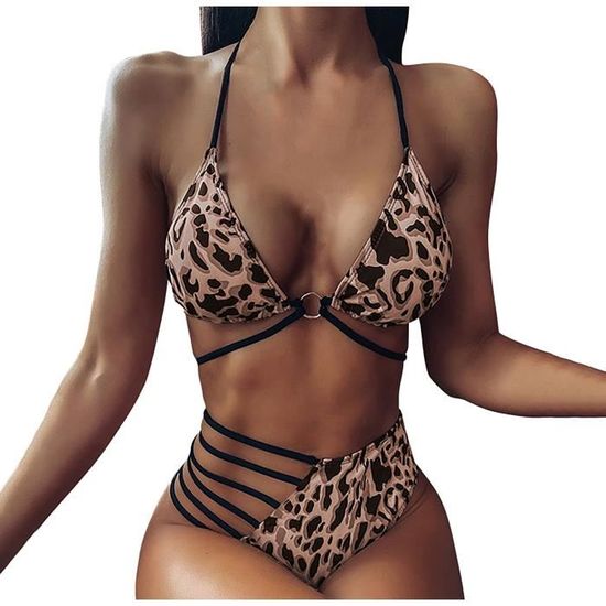 Sexy Maillot De Bain Femmes Pansement Pi Ces Imprim L Opard Bikini