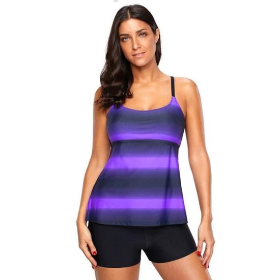 Maillot De Bain Femme Pi Ces Shorty Tankini Dos Nu Bretelle Grande Taille Push Up Bikini