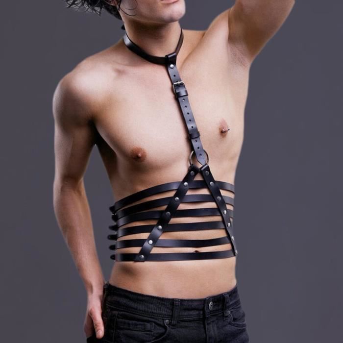 Ensemble Lingerie Nouveau Gay Punk Gothique Harnais Ceinture La