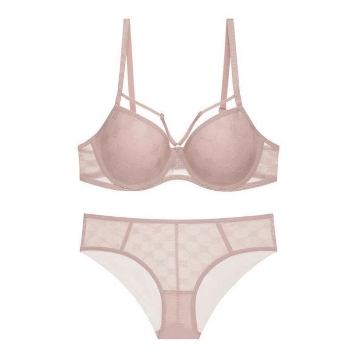 Ensemble Lingerie Femme Dentelle Sexy Fronces Brillantes Anti