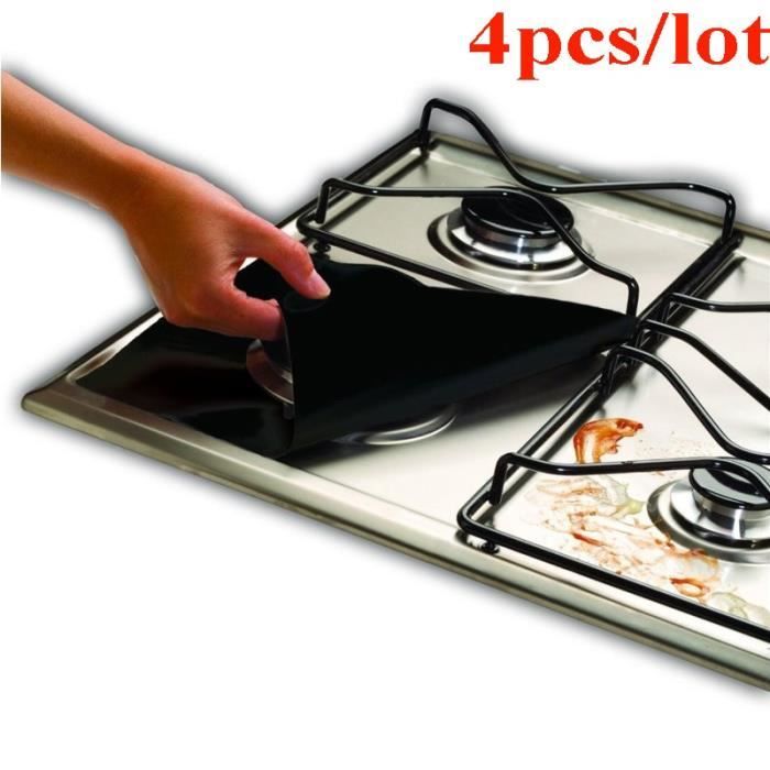 Ustensile de cuisine,Revêtement de protection de cuisinière pour cuisinière 4 pièces-lot, accessoires de cuisine, - 4pcs Black #A