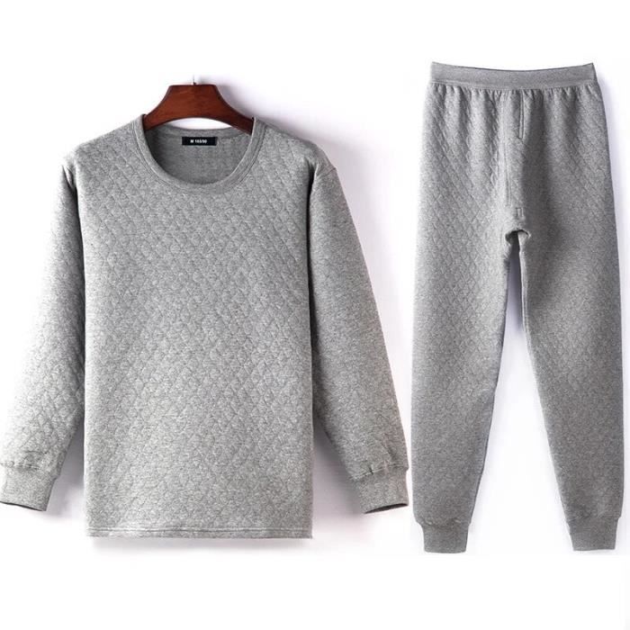 Ensemble de lingerie Sous vêtements thermiques longs pour hommes coton