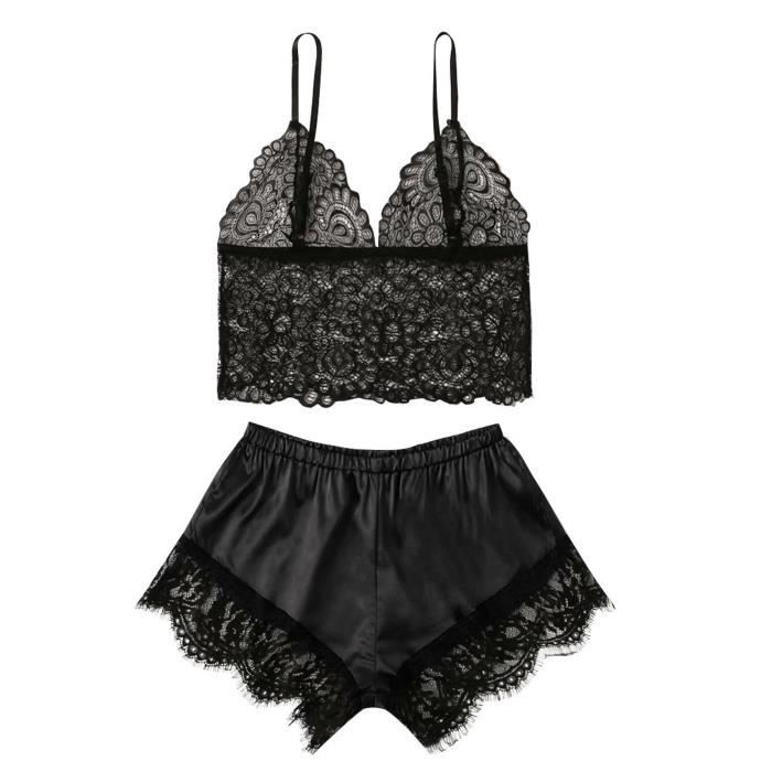 Ensemble Brassiere Et Shorty Nouvelle Lingerie Sexy En Dentelle En Soie