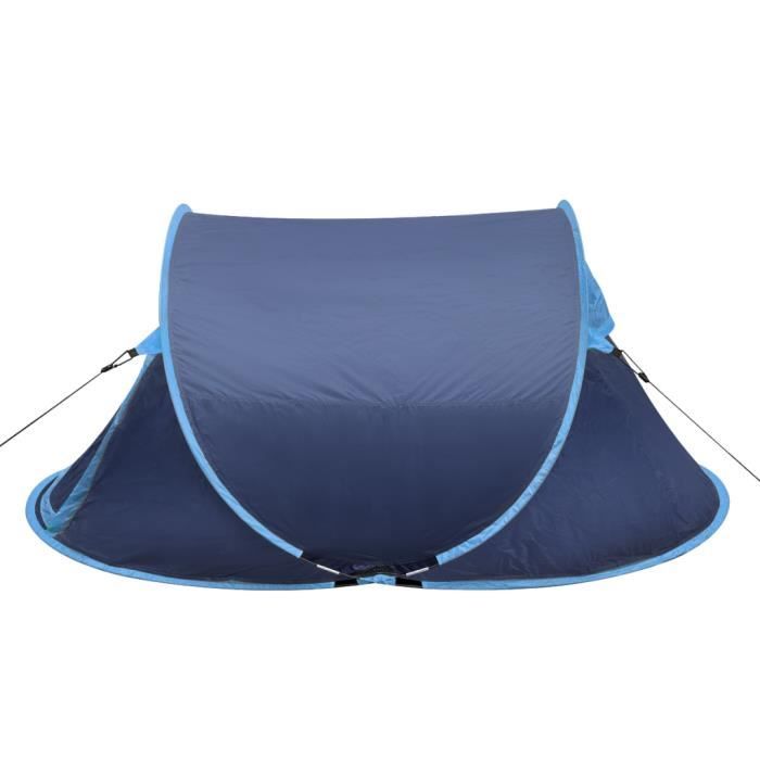 Tente de camping voyage pour mixte Bleu-marine / bleu-clair Avec sac de transport et Entrée avec moustiquaire 215 x 125 x 90 cm