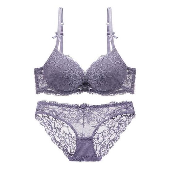 Ensemble Lingerie Femme En Dentelle Ponge Avec Maintien Parfait Et