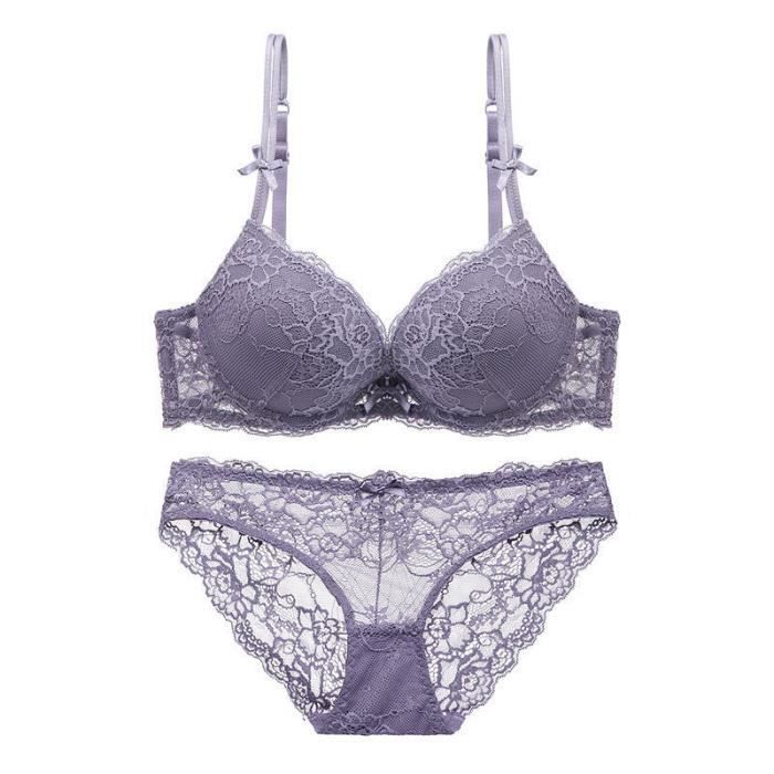 Ensemble Lingerie Femme En Dentelle Ponge Avec Maintien Parfait Et