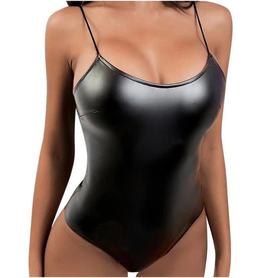 Femmes Mode Sexy Sling Cuir Artificiel Sous Vêtements Body Lingerie
