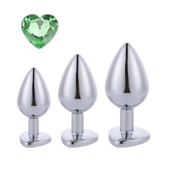 Plug Light Green M Cm Godemichet Anal En Acier Inoxydable Et