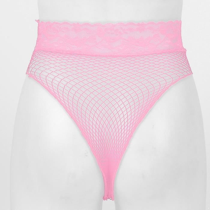 Yizyif Femme Slip Transaprent Sexy String R Sille Culotte Dentelle Bikini Taille Basse Rose Rose