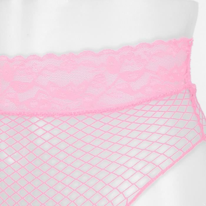 YIZYIF Femme Slip Transaprent Sexy String Résille Culotte Dentelle Bikini Taille Basse Rose Rose