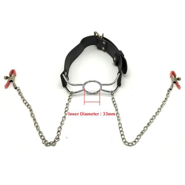 Gag Bondage Bdsm Sex Continents Avec Bouche Ouverte Et Respirante Pinces Seins F Tiche