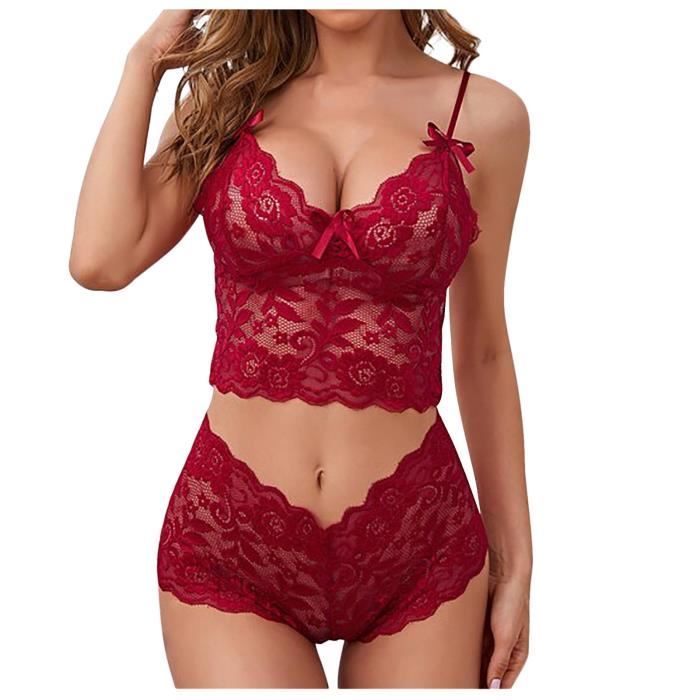 Ensemble Brassiere et shorty Chemise de nuit de de tentation de lingerie de vêtements de nuit d