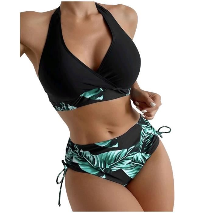 Ensemble De Bikini Solide Contraste De Poitrine Sexy Pour Femmes Ensembles De Maillots De Bain