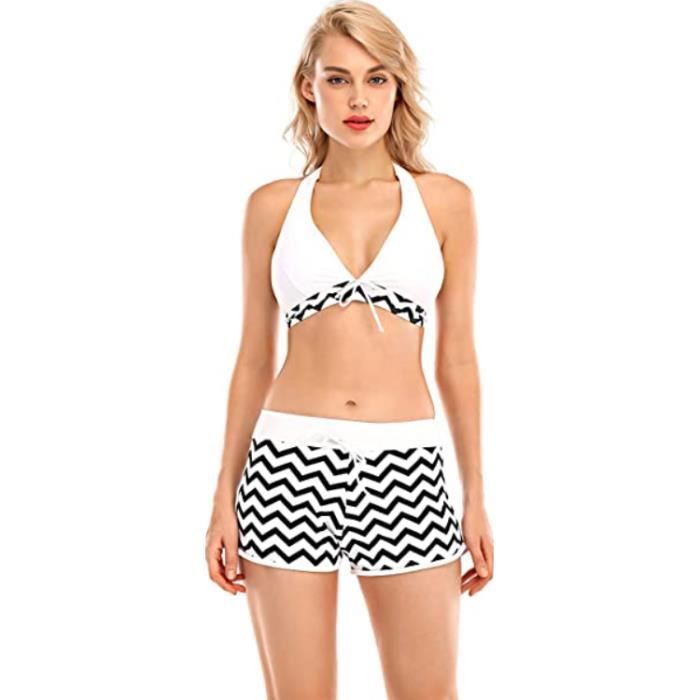 Girl Push Up Shorty Grande Taille Bikini Dos Nu Halterneck Short