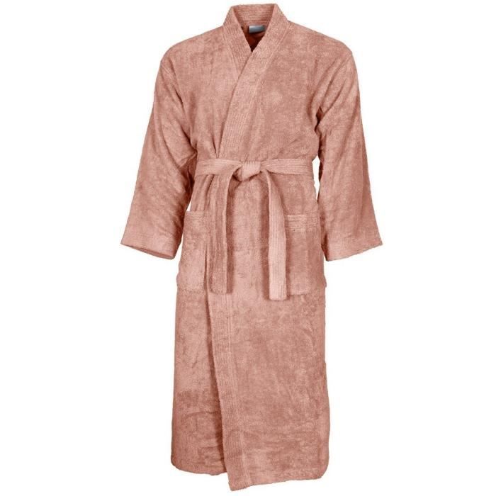 Peignoir de bain mixte 420gr m² LUXURY KIMONO M Nude Cdiscount Maison