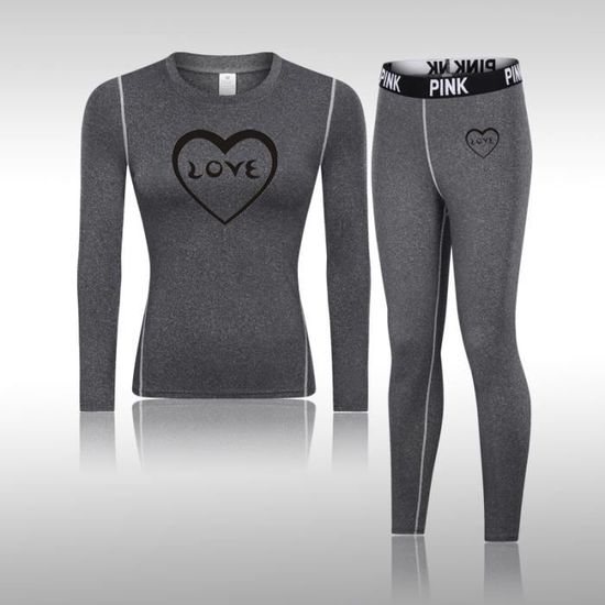 Ensemble de lingerie Combinaison thermique à Compression pour femme
